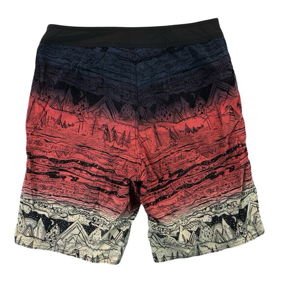 Patagonia Wavefarer 21" Mens 32 Mountain Doodle Swim Surf Board Shorts - Picture 1 of 8